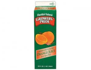 Growers Pride Orange Foodservice Label Only Juice (32 Fl.Oz, 12 Per Case)