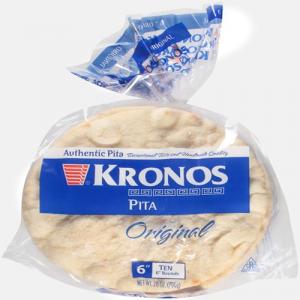 Kronos Frozen Original Flat Authentic Pita Bread, 6 inch120 per case.