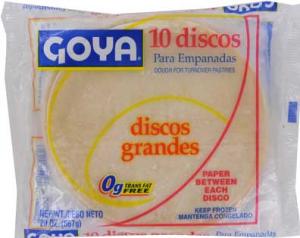 Goya Large White Discos Pastry Dough, 20 Ounce - 24 per case.