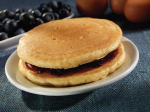 The Max Blueberry Glaze Whole Grain Pancake, 3 Ounce - 80 per case.