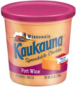 Kaukauna Port Wine Cheese Spread, 6.5 Ounce Cup - 12 per case.