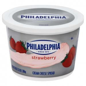 Kraft Philadelphia Strawberry Cream Cheese - Tub, 3 Pound - 6 per case.