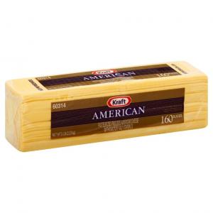Kraft American Sliced Cheese, 5 Pound - 4 per case.