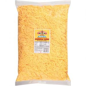 Land O Lakes Shredded Reduced Fat Yellow American Cheese, 5 Pound - 4 per case.