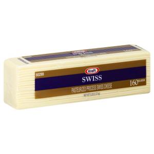 Kraft Swiss Sliced Cheese, 5 Pound - 4 per case.