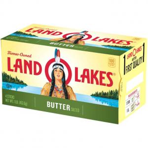 Land O Lakes Quarter Salted Butter, 4.4 Ounce - 36 per case.