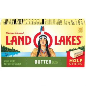 Land O Lakes Quarter Salted Butter, 8 Ounce - 12 per case.