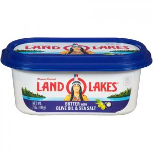Land O Lakes Spreadable Butter W/Olive Oil & Sea Salt (7 Oz, Pack Of 12)