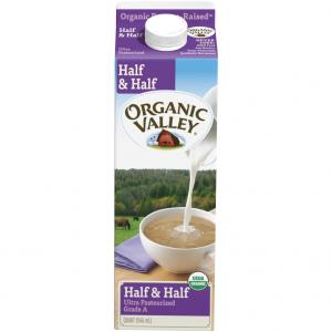 Organic Valley Ultra Pasteurized Half and Half Milk, 32 Fluid Ounce - 12 per case