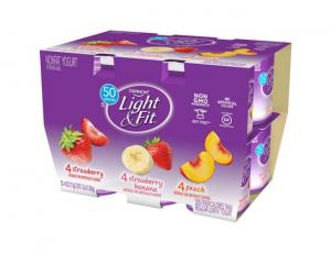 Dannon Light & Fit Strawberry, Strawberry Banana & Peach Yogurt (4 OZ, 48/Case)