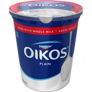 Oikos Organic Plain Whole Milk 4 Percent Fat Greek Yogurt, 32 Ounce - 6 per case.