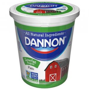 Dannon All Natural Quart Plain Lowfat Yogurt, 1.5% Milk Fat (32 Oz, 6 Per Case)