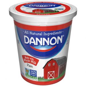 Dannon All Natural Quart Plain Yogurt, 1.5% Milk Fat (32 Oz, 6 Per Case)