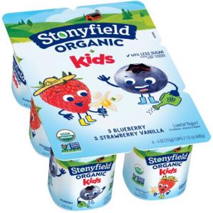 Stonyfield Farm YoKids Organic Lowfat Blueberry Strawberry Vanilla Yogurt, 24 Ounce - 4 per case.
