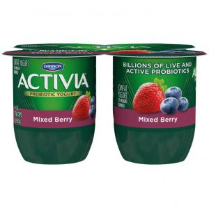 Activia Mixed Berry Probiotic Yogurt, 4 Ounce - 24 per case.