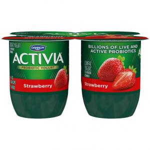 Activia Strawberry Probiotic Yogurt, 4 Ounce - 24 per case.