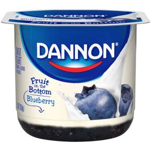 Dannon Fruit On The Bottom Blueberry Yogurt, 99% Fat Free (6 Oz, 12 Per Case)
