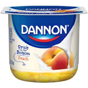 Dannon Fruit On The Bottom Peach Yogurt, 99% Fat Free (6 Oz, 12 Per Case)