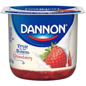 Dannon Fruit On The Bottom Strawberry Yogurt, 99% Fat Free (6 Oz, 12 Per Case)