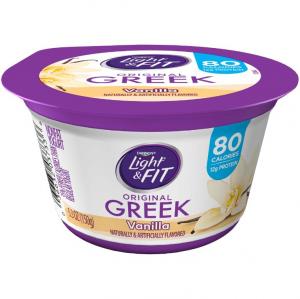 Light and Fit Greek Vanilla Nonfat Yogurt, 5.3 Ounce - 12 per case.