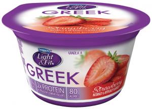 Light and Fit Strawberry Greek Nonfat Yogurt, 5.3 Ounce - 12 per case.