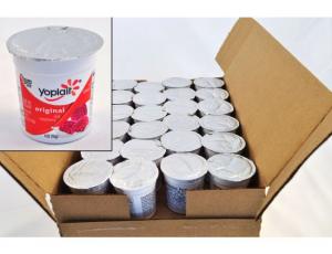 Yoplait Original Raspberry & Peach Yogurt, Bulk Size Case (4 Oz, 48 Per Case)