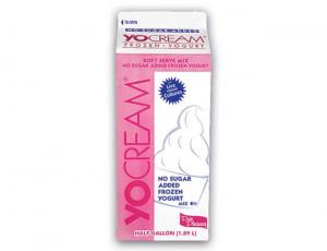 Yocream Yogurt Mix Premium Strawberry Frozen No Sugar Added Nonfat Soft Serve Yogurt Mix, 6 x 64 oz Case