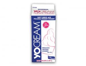 Yocream Premium White Vanilla Frozen Low Fat Soft Serve Yogurt Mix, 1 x 6 ct Case