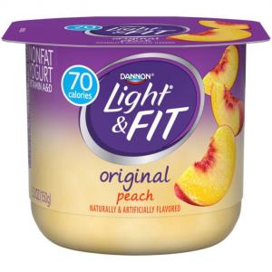 Light and Fit Peach Yogurt, 5.3 Ounce - 12 per case.