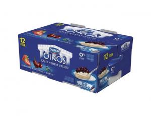 Oikos Strawberry Blueberry Black Cherry Nonfat Greek Yogurt, 5.3 Ounce - 12 per case.