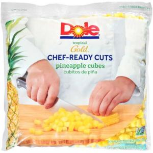 Dole Individual Diced, Prepped & Quick Frozen Chunk Pineapple (5 lbs, 2/Case)