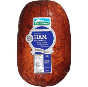 Farmland Silver Medal Water Added Boneless Smoked Round Ham, 10/15 Piece - 2 per case.