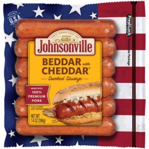 Johnsonville Beddar with Cheddar Brat, 14 Ounce - 10 per case.