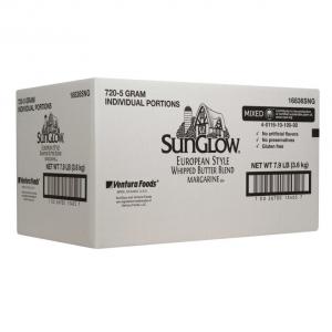 Ventura Foods SunGlow European Style Whipped Butter Blend, 5 Gram - 720 per case.