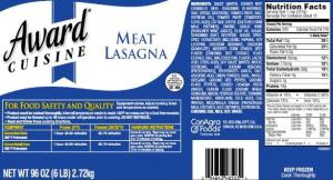 Conagra Angela Mia Meat Lasagna, 96 Ounce - 4 per case.