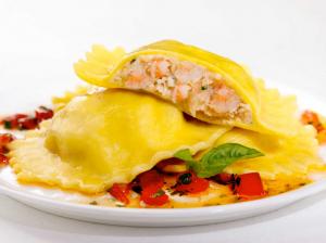 Seviroli Shrimp & Roasted Garlic Ravioli Hexagon (2.5 lbs, 2 Per Case)