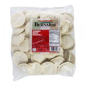 Bernardi Jumbo Round Beef Ravioli, 2 x 5 lb Case