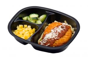 Golden Gourmet Breaded Chicken Patty w/Mozzarella Cheese and Marinara over Fettuccini,14.55Oz-20/cs