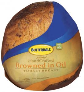 Butterball Just Perfect Hand Crafted Browned in Oil Skinless Turkey Breast, 8 Pound - 2 per case.