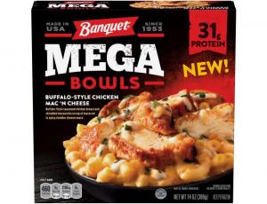 Banquet Mega Bowl Buffalo Chicken Macaroni & Cheese High Protein (14 Oz, 8/Case)