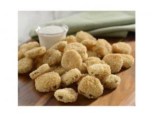 Harvest Creations Zesty Panko Breaded Pickle Chips, 2.5 Pound - 4 per case.