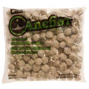 McCain Anchor Breaded Cheddar Cheese Cube - Appetizer, 3 Pound - 6 per case.