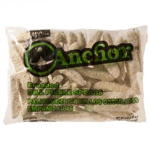 McCain Anchor Breaded Dill Pickle Spear - Appetizer, 4 Pound - 4 per case.