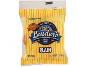 Pinnacle Foods Lenders Plain Sliced Bagel, 2 Ounce - 72 per case.