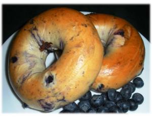 Burry Foodservice Thaw and Sell Sliced Blueberry Bagel, 4 Ounce72 per case.