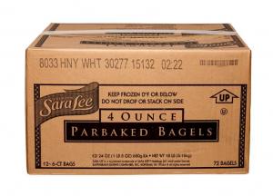 Sara Lee Par Baked Honey Wheat Bagel, 4 Ounce - 72 per case.