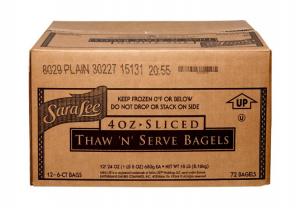 Sara Lee Plain Jumbo Bagel, 4 Ounce - 72 per case.