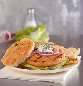 Trident Seafoods Salmon Burger, 4 Ounce - 12 per case.
