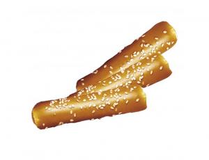 J and J Snack Super Whole Wheat Soft Pretzel Rod, 1 Ounce - 180 per case.