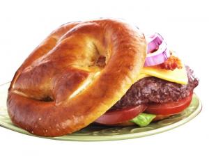 J and J Snack Roll Gourmet Giant Sliced Pretzel - 80 per case.